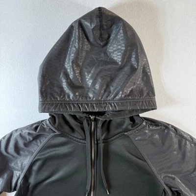 Adidas Мужская маленький полный молнии с капюшоном куртки блестящая панель Tech трек черный - Изображение 1 из 4