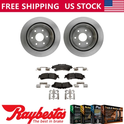 Rear Kit Brake Rotors + Metallic Pads & Hardware For 2002 GMC Sierra 1500 - Image 1 of 4