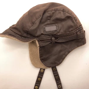Old Time Aviator Winter Cap By Broner Snaps Buckle Sherpa Fleece - Picture 1 of 8
