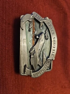 Space Shuttle Columbia Landing Vintage Belt Buckle T-41 - Picture 1 of 7