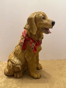 Patriotischer Golden Retriever Weihnachten Welpe Hund Greeter Statue mit festlichem Schal - Bild 1 von 11