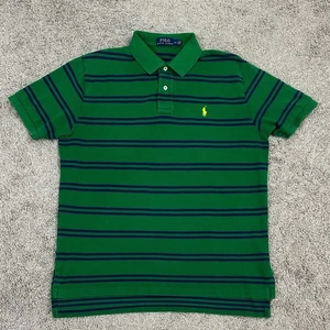 POLO RALPH LAUREN Men's Polo T-Shirt Green Striped Size L - Picture 1 of 6