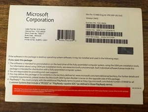 Windows 10 Pro 64BIT English DVD Lifetime - Picture 1 of 2