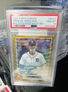 2022 Topps Chrome Spencer Torkelson RC Auto Gold Wave /50 - PSA 10 - POP 10 - Picture 1 of 2