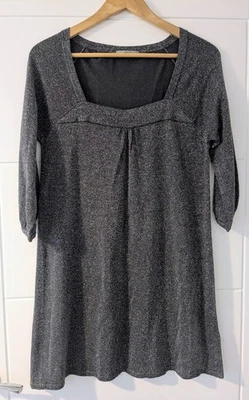 Marks & Spencer Vintage Label Sparkle Grey Silver Tunic Top Size 12 - Image 1 of 4
