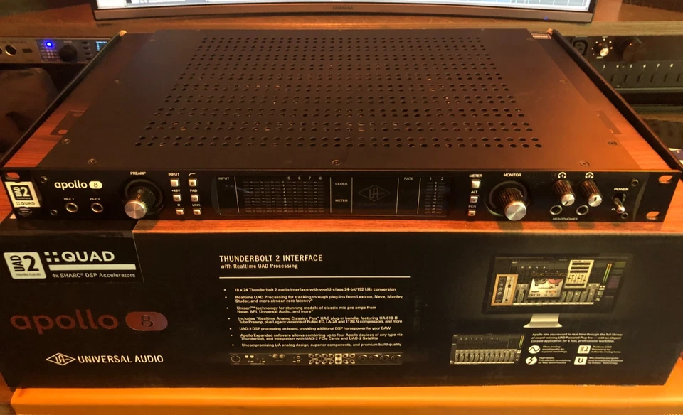 UAD Apollo 8 Quad Thunderbolt 2  WITH THUNDERBOLT 3 UPGRADE OPTIONS CARD - Image 1 of 4
