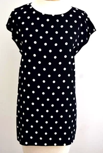 Saint Laurent Paris Silk Blend Polka Dot Round Neck Blouse Top Size 44/L - Picture 1 of 7