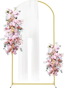 Soporte de telón de fondo de arco de metal Putros 8" telón de fondo arqueado dorado para boda - Imagen 1 de 3