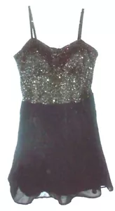 Lily Rose Black & Gold Sparkle Lace Bodice Dress with Chiffon Skirt XXL NWT $48 - Picture 1 of 5
