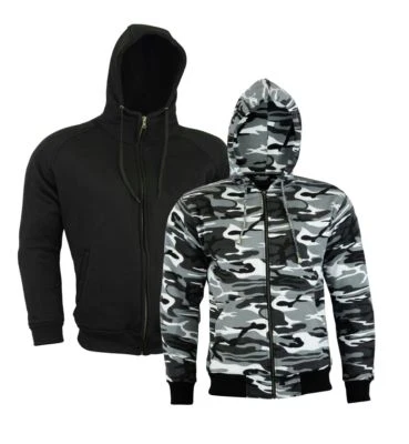 MCW GEAR Motorrad Motorrad Panzer Hoodie Hoody Fleecejacke Reißverschluss abnehmbare Rüstung