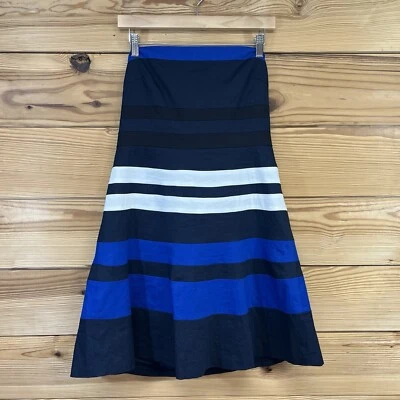 DKNY Dress 12 Strapless Navy Blue Stripe Mini A-Line Removable Strap NWT B114 - Image 1 of 4