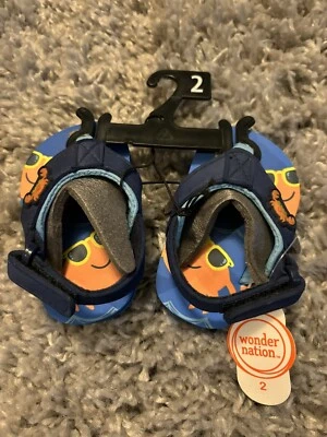 Sandalias de verano con tiras Wonder Nation para bebés niños punta abierta talla 2 Foto 1 de 3