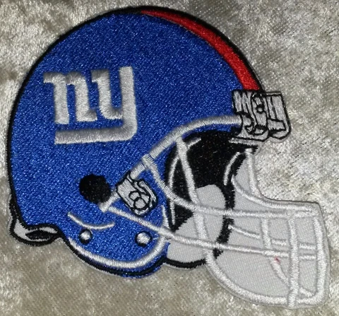 NY Giants Football Helmet 3.5" Iron On Embroidered Patch ~FREE Ship! Cover