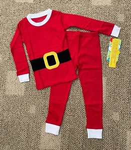 Sara's Prints Kids Boys Girls Size 6 Red Santa Pajamas 2 Piece Set 860969 - Picture 1 of 3