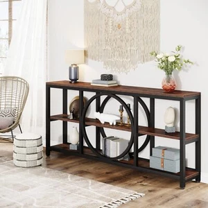 71" Long Narrow Sofa Table with Storage, Console Table for Entryway Living Room - Picture 1 of 28