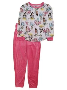 Disney Princess Girls Pink Tiana Cinderella Ariel 2pc Sleep Set Pajamas - Picture 1 of 1