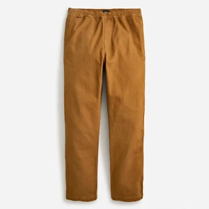 J. Crew NWT Relaxed Tapered Drawstring Pant in Brown Slub Cotton Twill Medium - Picture 1 of 7