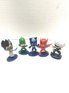 Lot Of 5 Cake Toppers PJ Masks Set, Cat Gecko Luna Romeo Owlette Figures 3” - Picture 1 of 7
