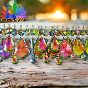 24 Vitrail Chandelier AB Prisms Cut Glass Crystals Sun Catchers Hanging Beads - Picture 1 of 14