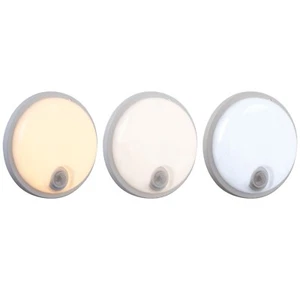 LED Round Outdoor Bulkhead Light with PIR Motion Sensor 15W CCT IP65 Saxby - Picture 1 of 10
