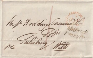 1850 HANTS - MILLBROOK PENNY POST SOUTHAMPTON LETTER JOHN ELDRIDGE TO SALISBURY - Picture 1 of 3