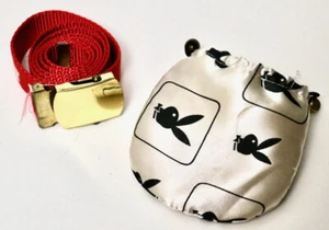 Playboy vintage adjustable web belt with storage bag - Picture 1 of 4