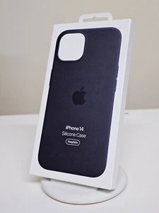 Coque silicone véritable Apple iPhone 14 avec Magsafe - Noir minuit - Boîte ouverte - Photo 1 sur 5