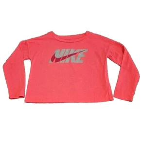 Nike Kids 4T Metallic Logo Long Sleeve Boxy T-Shirt (Toddler/Little Kids) Pink - Picture 1 of 4