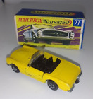 Matchbox Superfast 27 Yellow Mercedes 230Sl Open Sports Original Model Repro Box