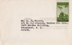 Iwo Jima FDC Posted to Vancouver, Canada. Free Shipping! - Bild 1 von 1