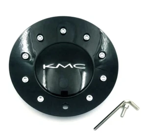 KMC 677 D2 Gloss Black Wheel Center Hub Cap for All 677 Wheel Sizes 496L170B001 - Picture 1 of 6