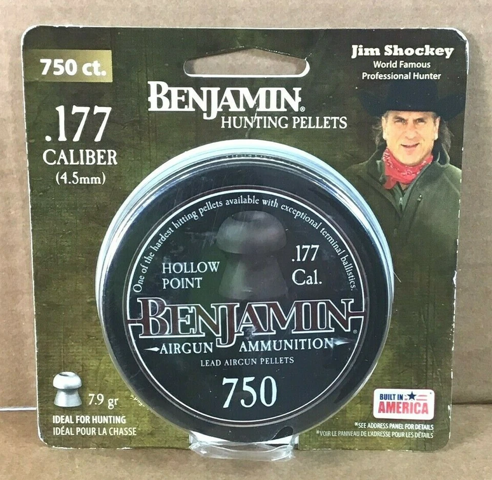 Benjamin 14020 Hollow Point Pellet.177 Caliber 7.9 Grain 750 Count Made in USA