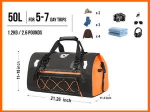 Motorcycle Dry Bag Waterproof Reflective Tail Duffle Bag Skiing Travel Hiking - Picture 1 of 13