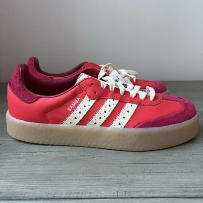 Adidas Originals Sambae Red Hearts Valentines Day Womens Sneakers Size 9.5  - Image 1 of 4