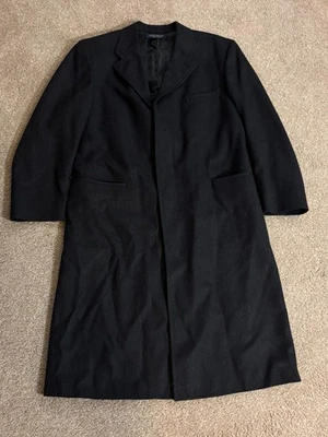 VTG Brooks Brothers Wool Overcoat 42R Charcoal Grey Herringbone Made in Canada - Image 1 of 4