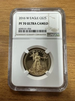 2016 US MInt West Point American Gold Eagle Proof 1/2 oz NGC PF70 Ultra Cameo - Image 1 of 2
