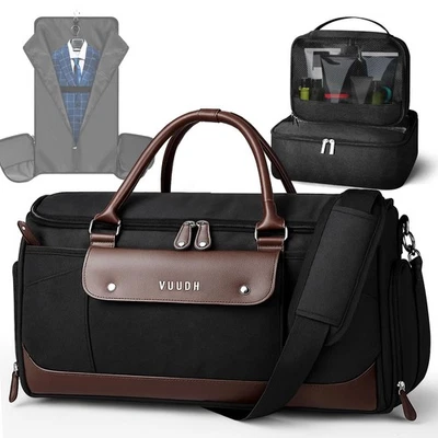 Bolsa de ropa convertible para viaje - Bolsa de lona de cuero 50L para hombre... Foto 1 de 4