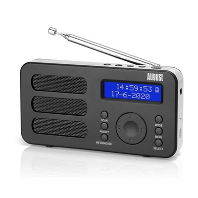 Portable Digital DAB Radio - August MB225 - DAB+/FM - RDS Function, 40 Presets,  - Image 1 of 4