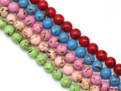 Golden Mother of Pearl Round Smooth Beads, Sku#U1323 - Image 1 of 4