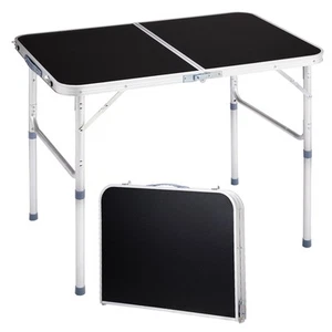 Indoor/Outdoor 3 FT Portable Plastic Folding Black 50kg Table Perfect for Party - Picture 1 of 7