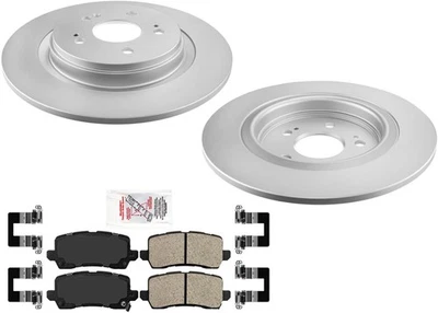 REAR Coated Rotor Brake Rotors & Ceramic Brake Pads For 2021-2023 Honda Odyssey - Image 1 of 4