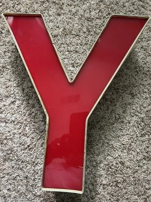 18” CHANNEL LETTERS , Commercial Quality,    Red Face, Black Trim,  "Y" - Image 1 of 2