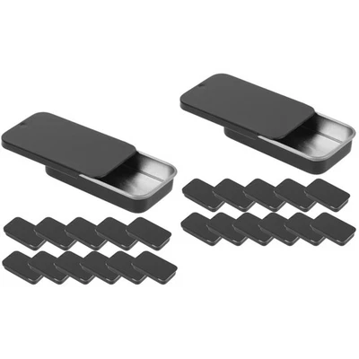  Set of 2 Decorative Storage Box Small Mini Sliding Tin Bulk Tins - Image 1 of 4