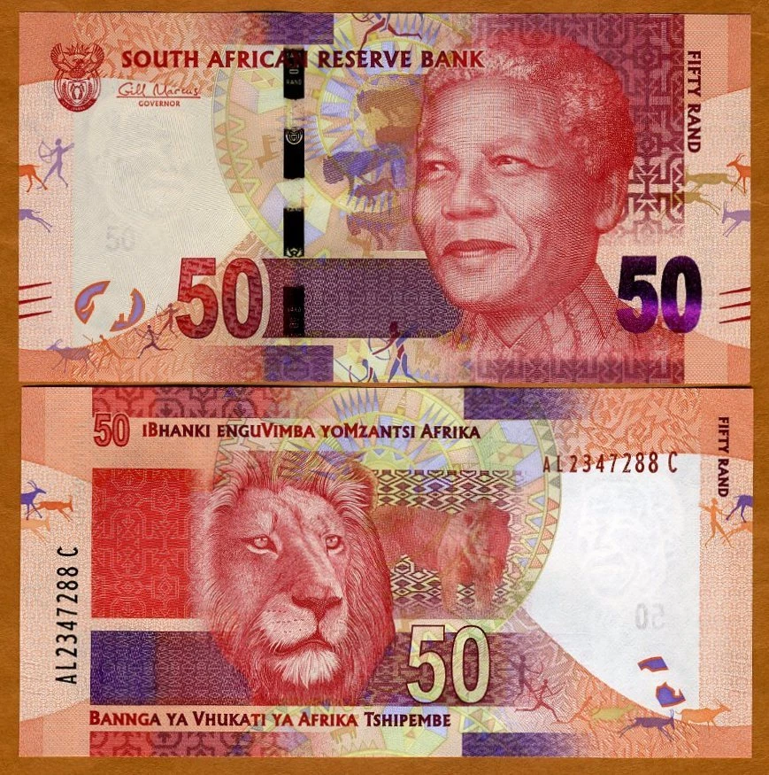 South Africa, 50 rand, ND (2015), P-140b, UNC Mandela, Lion - Image 1 of 1