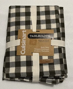 Cuisinart 52x70 Inch Green Checked Cotton/Polyester Tablecloth Machine Wash NWT - Picture 1 of 4