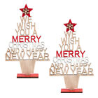  2 Pcs Mini Xmas Model Ornament Tree Christmas Decoration Desk Top Lamp Decorate