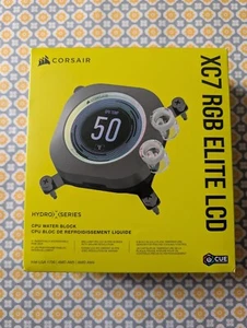 Corsair XC7 Elite RGB LCD CPU Water Block – Stealth Grey – Open Box Unused - Afbeelding 1 van 2