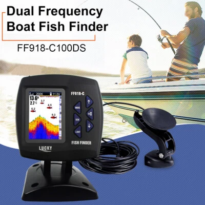 LUCKY Wired Fish Finder 328ft Water Depth Fish Detector Color Screen Monitor - Image 1 of 4