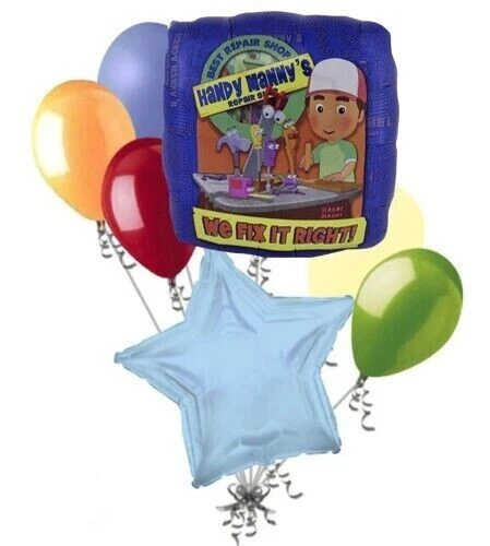 Handy Manny Cartoon Balloon Bouquet Happy Birthday Party Supply - Image 1 of 1