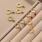 Stunning Marquise Cut CZ Drop 18k Gold Plated Huggie Hoop Fashion Womens Earring